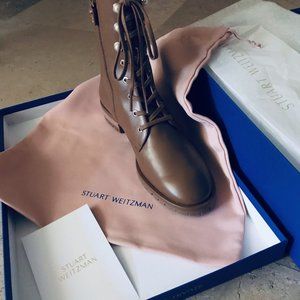Stuart Weitzman Laine Leather Combat Boot
